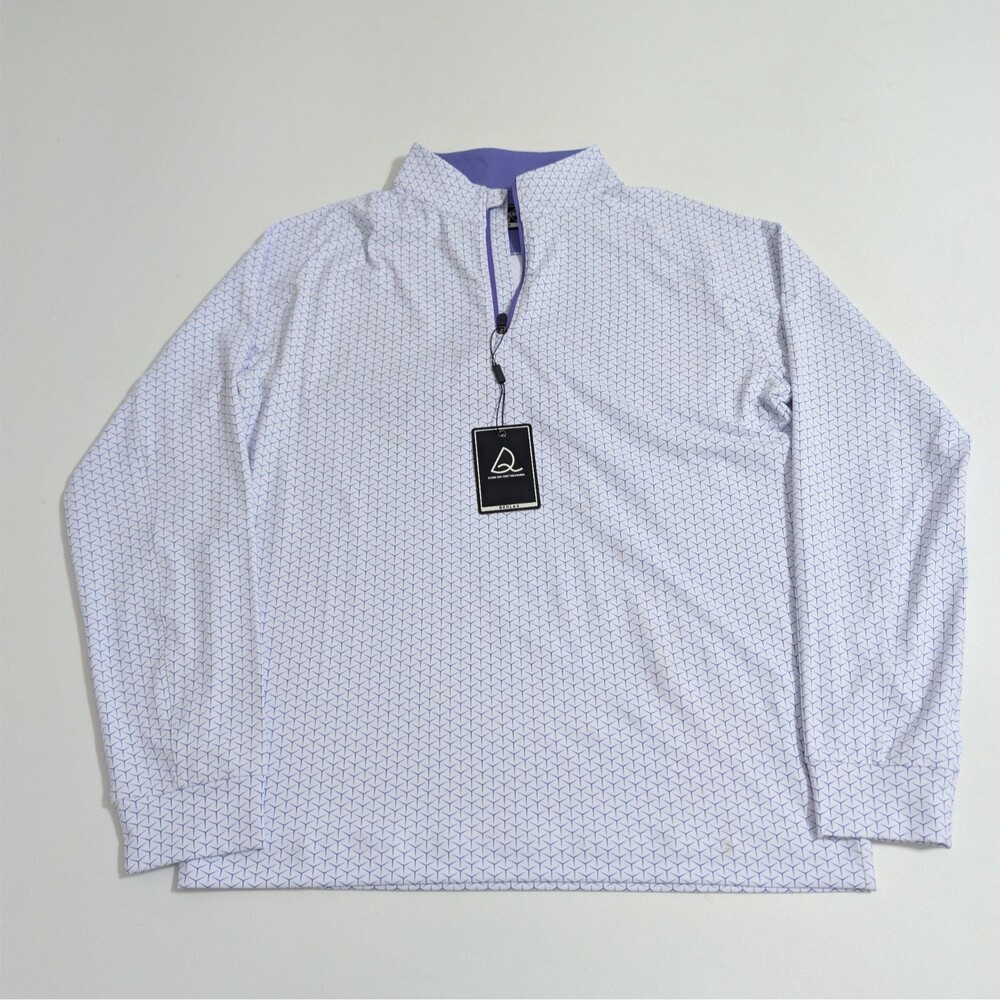 New with Tags Deolax  1/4 Zip Long Sleeve Golf Pullover Medium Purple AOP